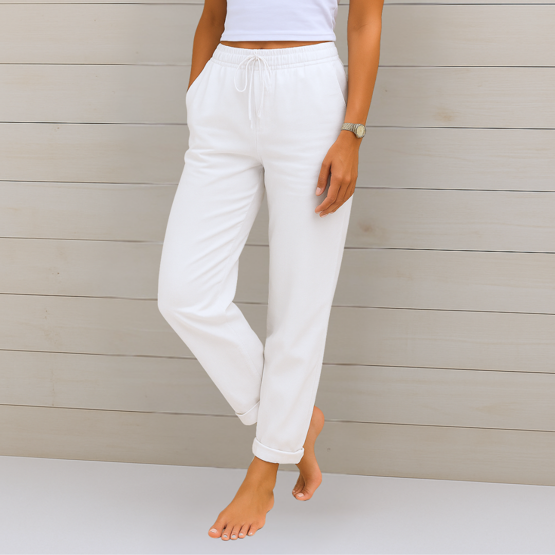 Allegra™ | Pantaloni Stile Lino Elasticizzati e Traspiranti – Comfort ed Eleganza Senza Compromessi