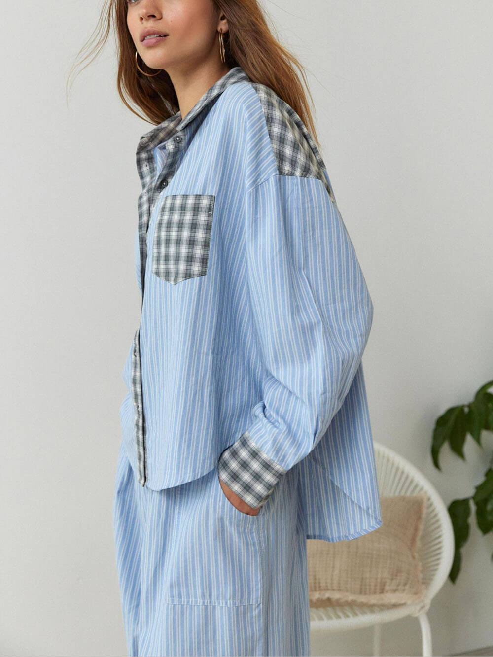Lavinia™ | Completo da pigiama ampio azzurro