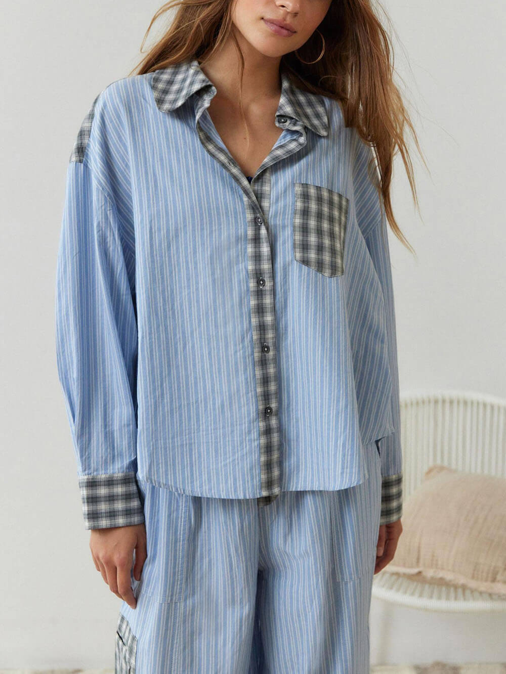 Lavinia™ | Completo da pigiama ampio azzurro