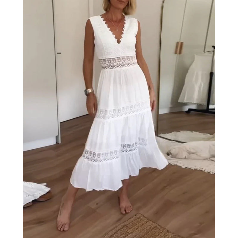 Rossella™ | Abito Elegante in Pizzo con Scollo a V