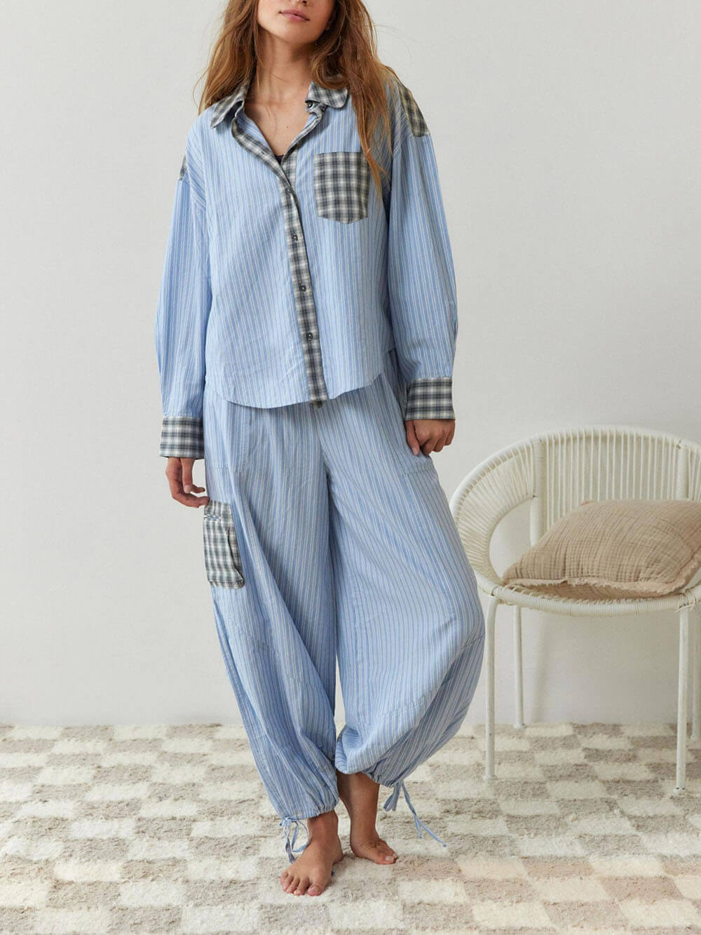 Lavinia™ | Completo da pigiama ampio azzurro