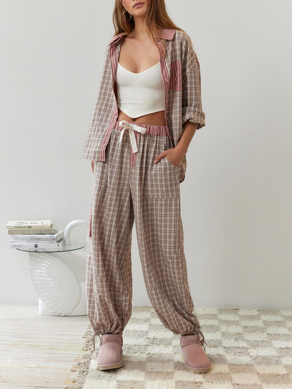 Lavinia™ | Completo da pigiama rosa ampio