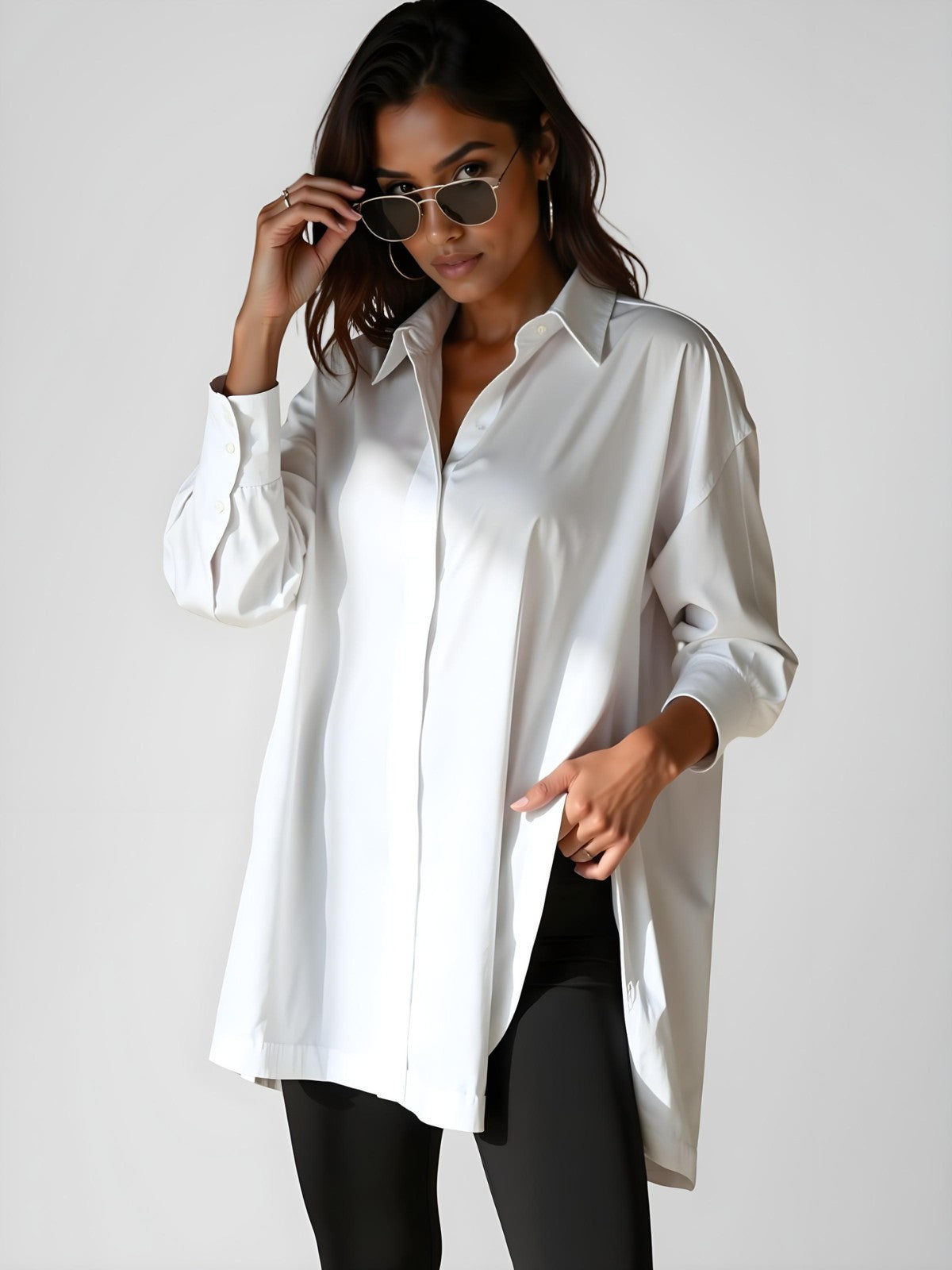 Sveva™ | Abito Camicia Oversize con Colletto Elegante