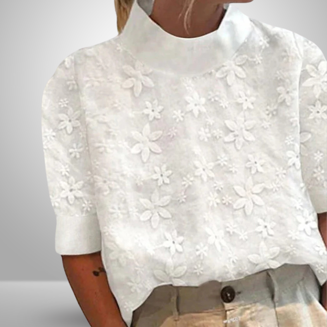 Donatella™ | Blusa Elegante con Colletto Ricamato
