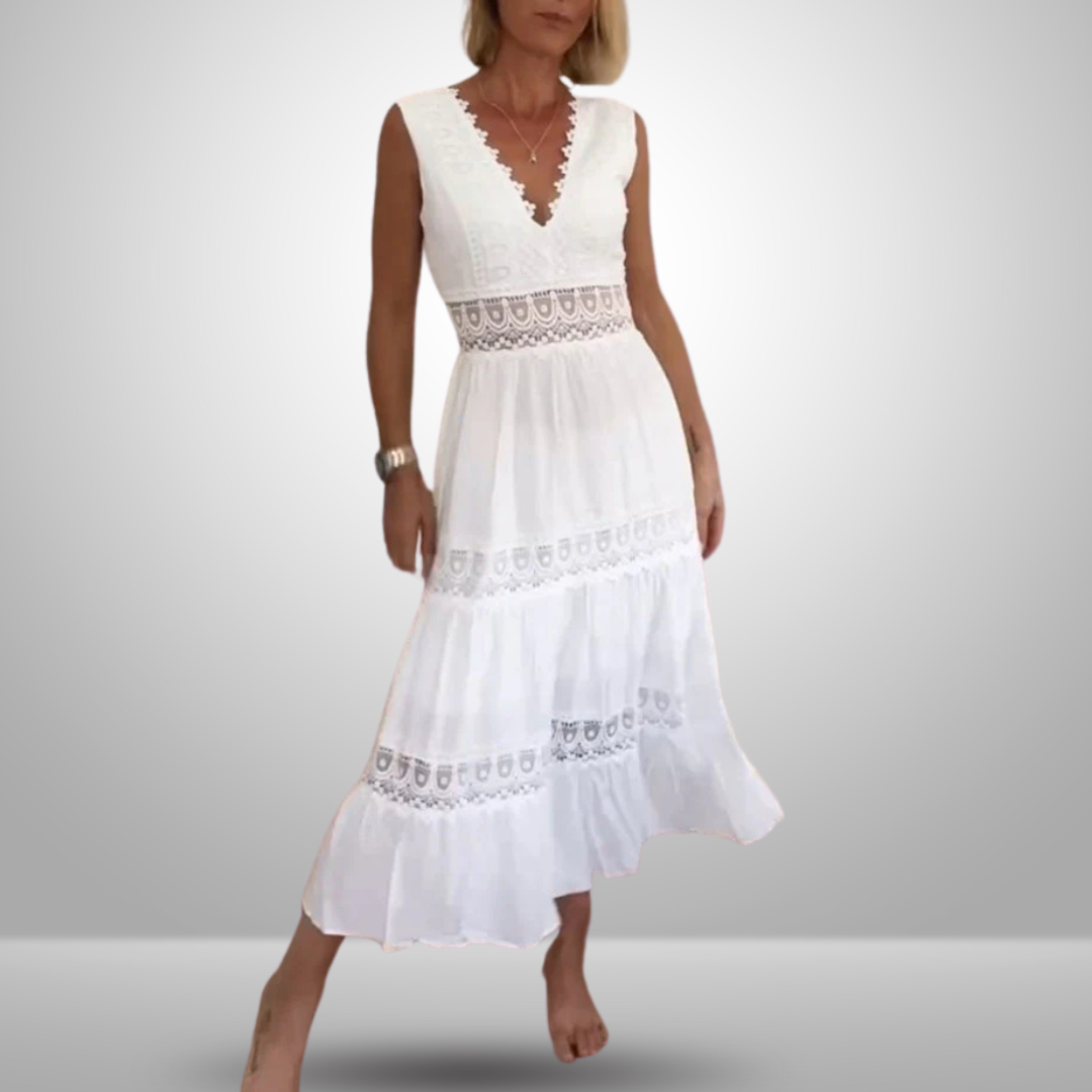 Rossella™ | Abito Elegante in Pizzo con Scollo a V