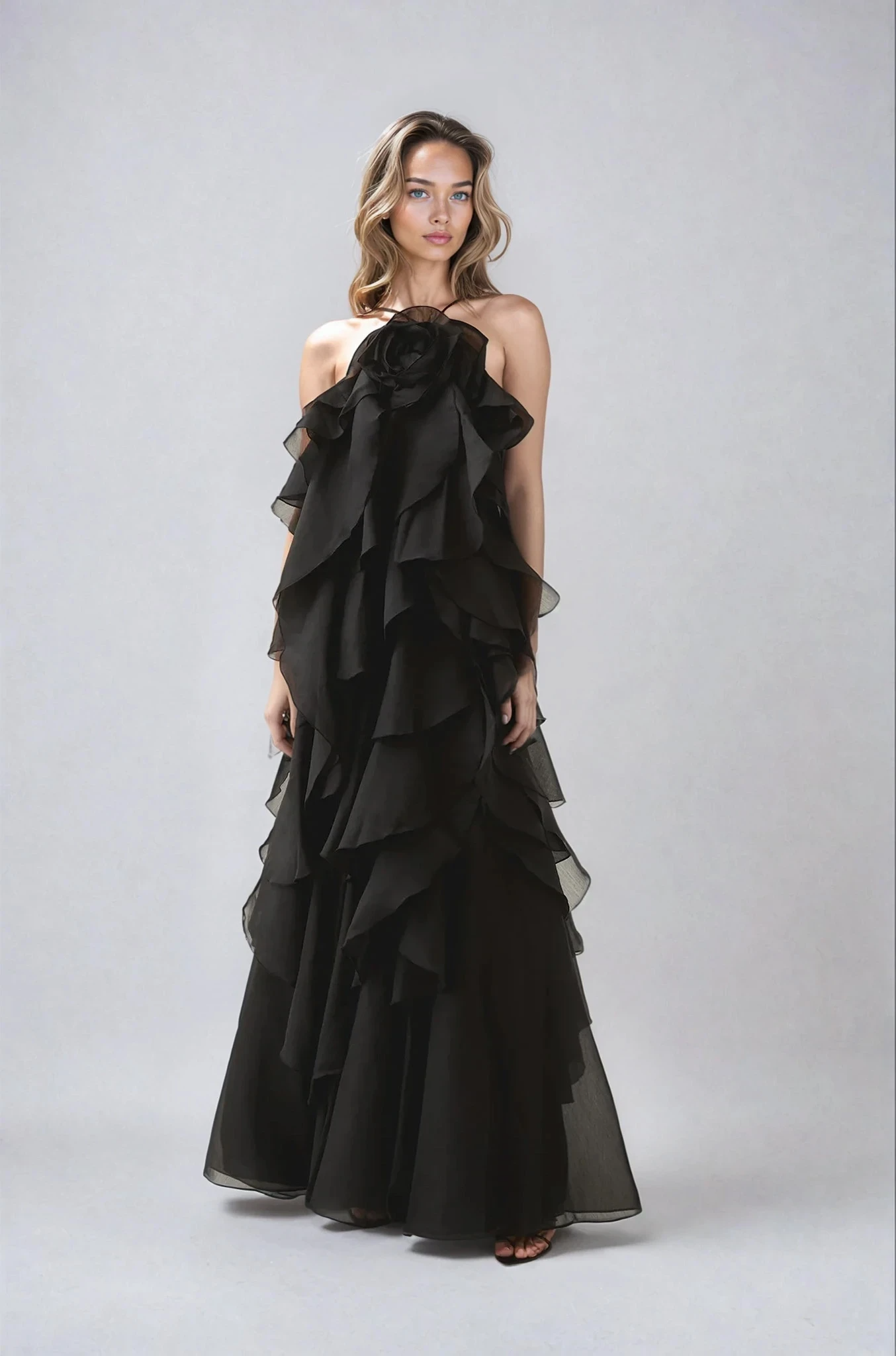 Patrizia™ | Abito Maxi con Rouches e Spalline Regolabili