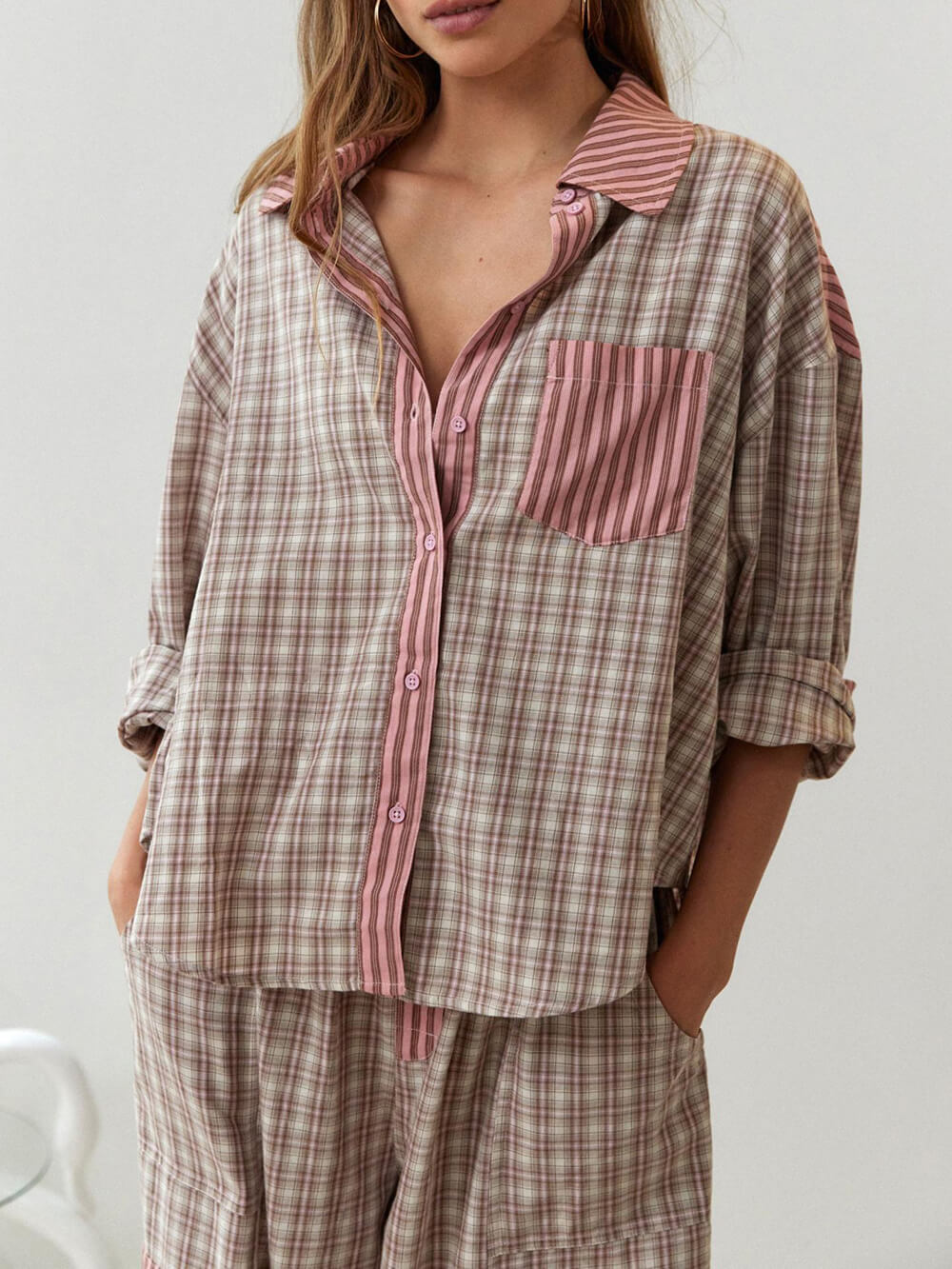 Lavinia™ | Completo da pigiama rosa ampio