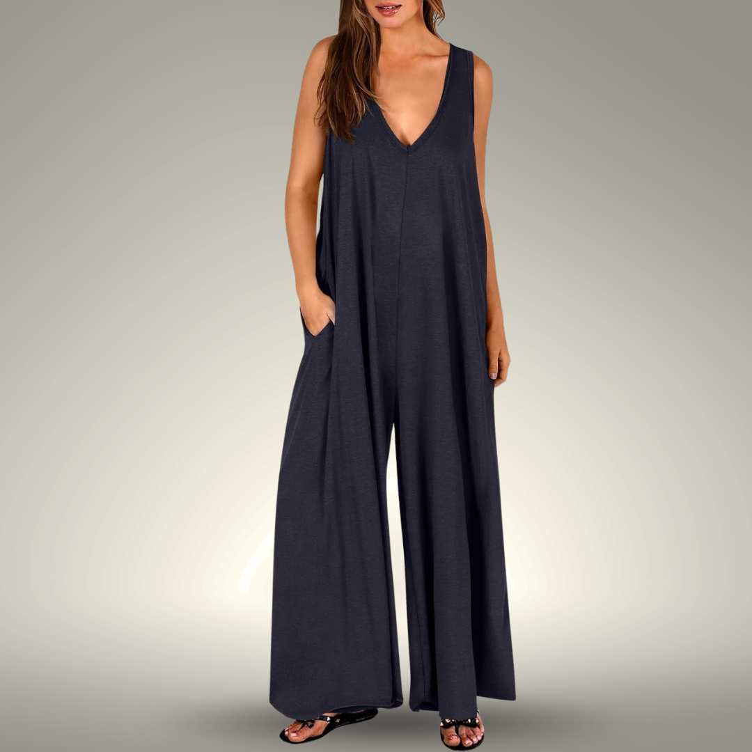 Carla™ | Tuta Leggera con Scollo a V e Schiena Scoperta – Comfort e Stile Senza Sforzo