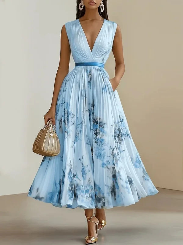 Isabella™ | Abito Lungo Elegante con Stampa Acquerello