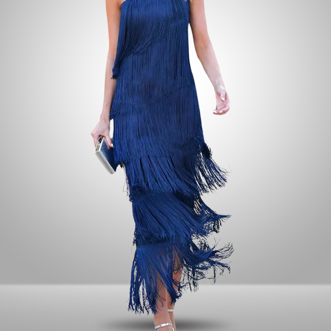 Valentina™ - Abito asimmetrico con frange