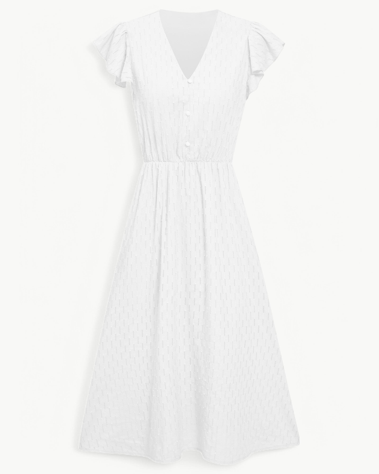 Lara™ | Abito Midi con Scollo a V e Maniche a Volant – Leggero e Raffinato