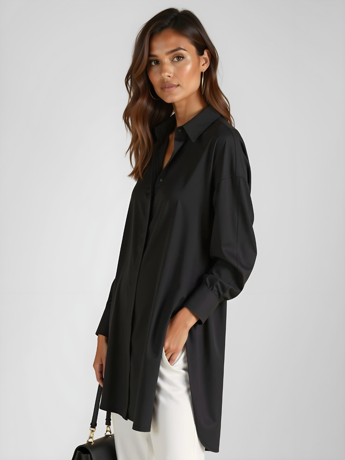 Sveva™ | Abito Camicia Oversize con Colletto Elegante