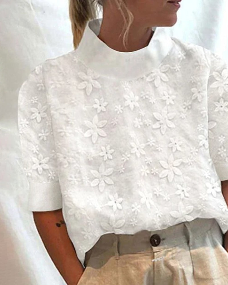 Donatella™ | Blusa Elegante con Colletto Ricamato