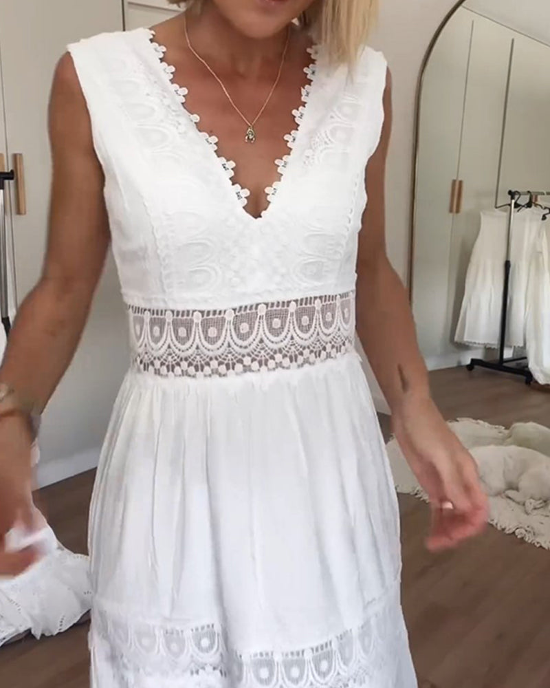 Rossella™ | Abito Elegante in Pizzo con Scollo a V