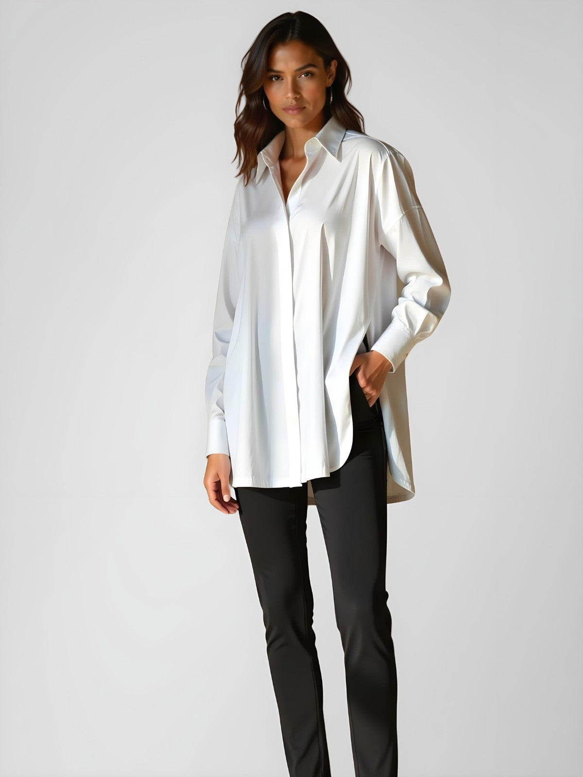 Sveva™ | Abito Camicia Oversize con Colletto Elegante