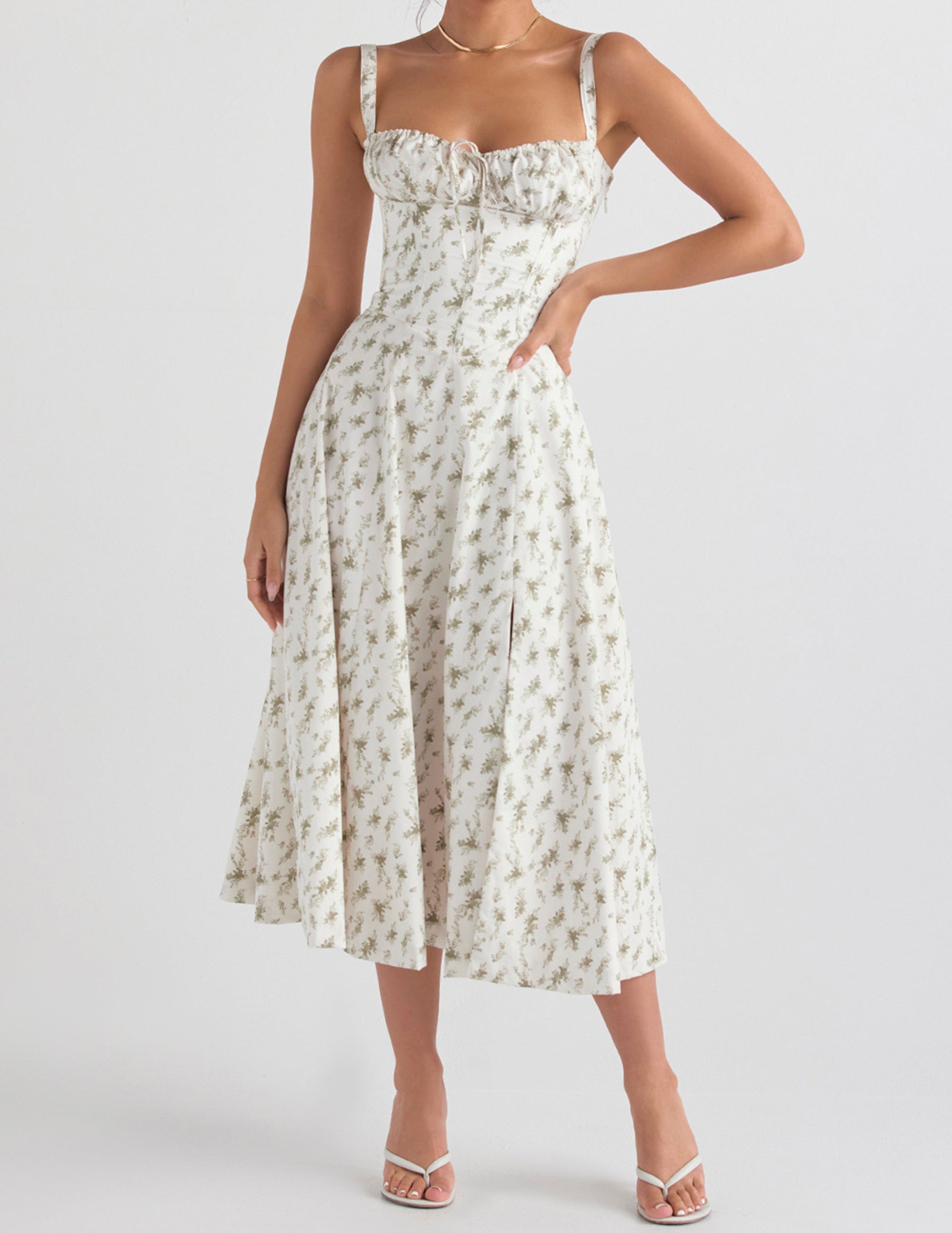 Lavinia™ | Abito camicia a zigzag con stampa di rose