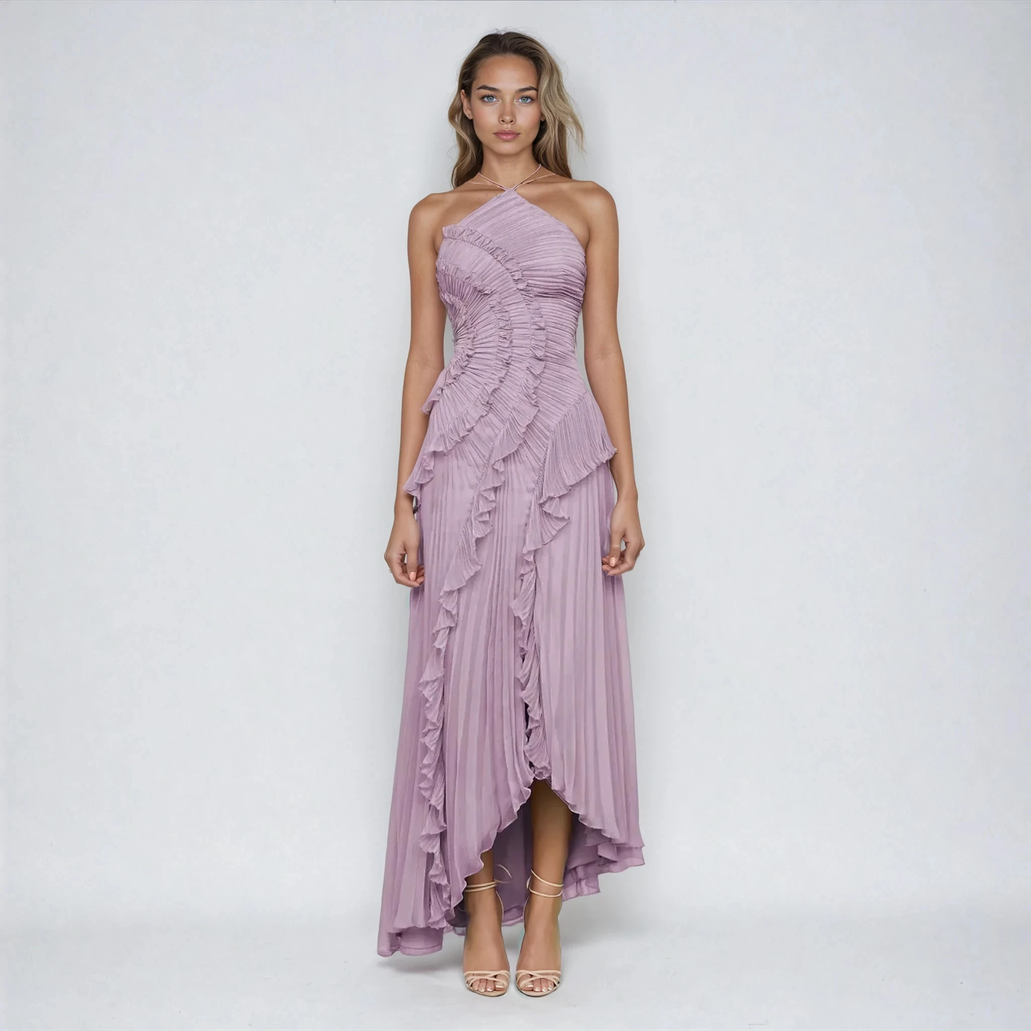 Elisia™ | Abito Lilla con Eleganza Fluttuante