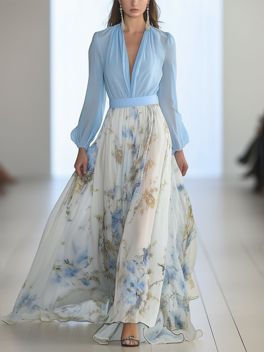Lavinia™ | Alessandra - Abito lungo con stampa floreale