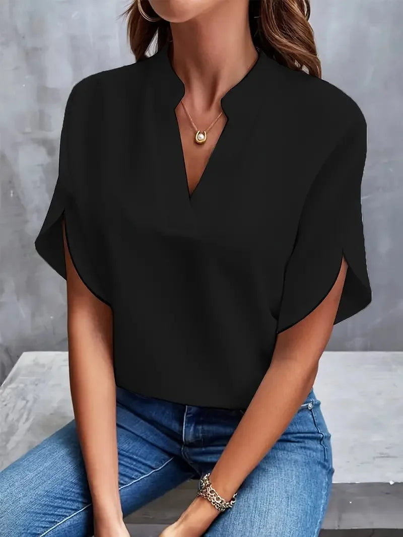 Gianna™ | Camicia con Collo a V Morbida e Raffinata