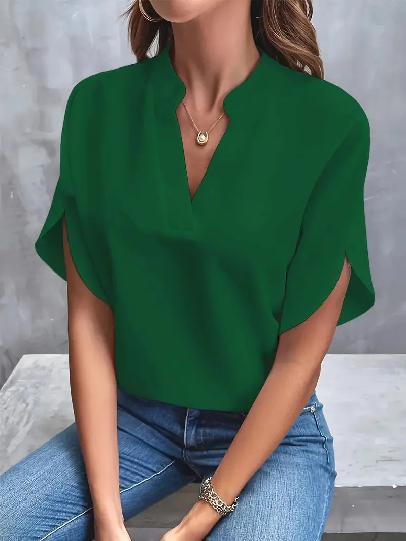 Gianna™ | Camicia con Collo a V Morbida e Raffinata