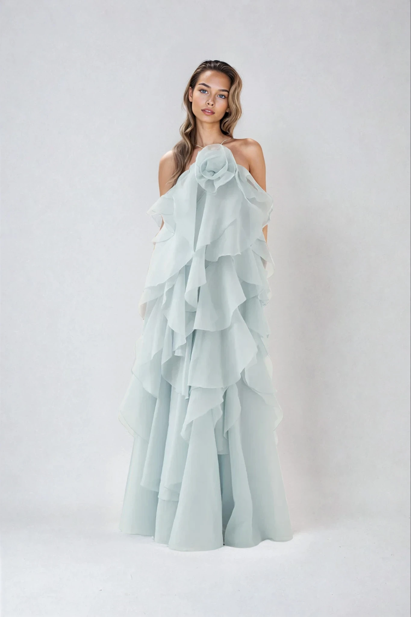 Patrizia™ | Abito Maxi con Rouches e Spalline Regolabili