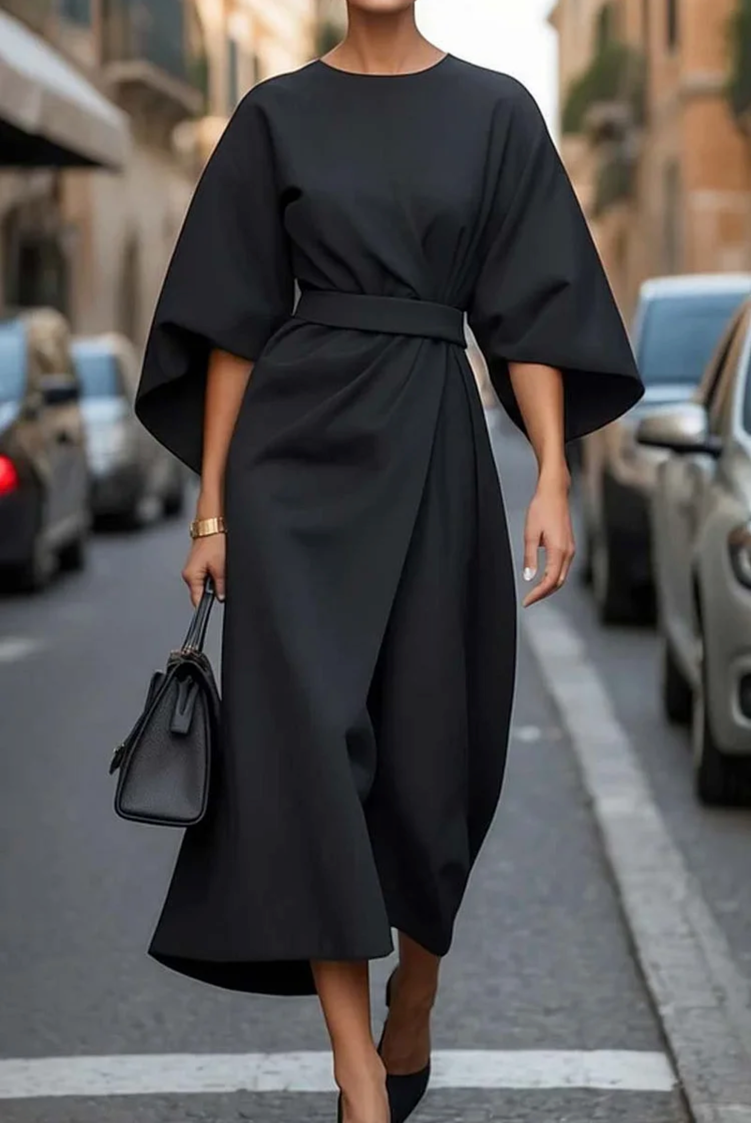 Luciana™ | Abito Elegante con Maniche a Lanterna