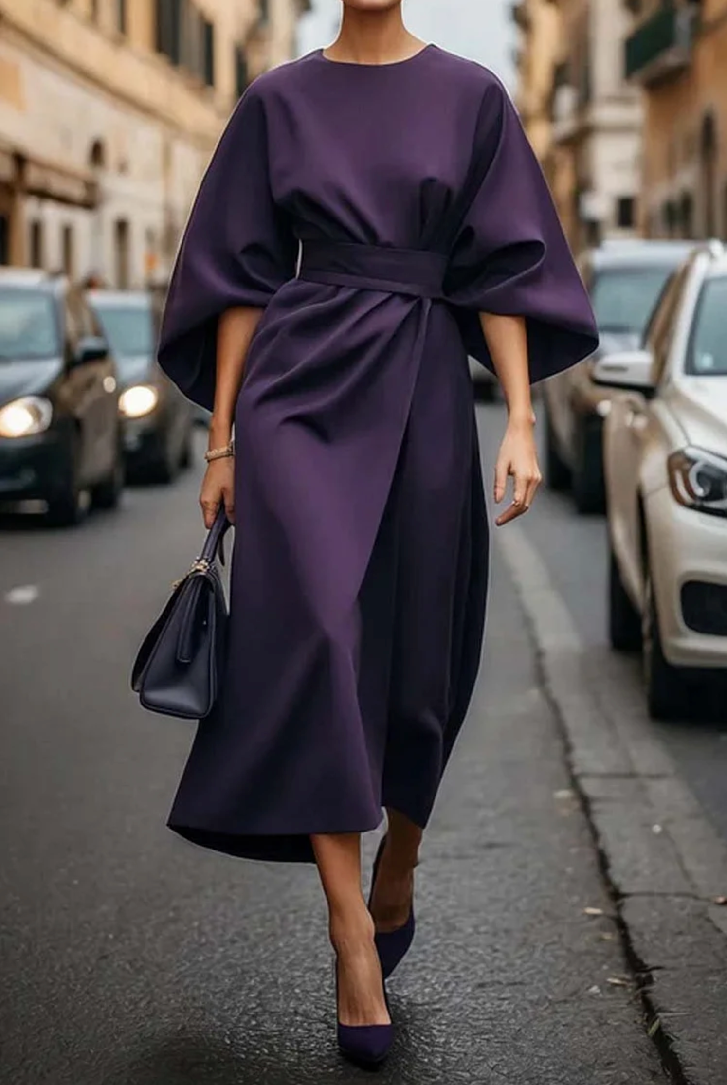 Luciana™ | Abito Elegante con Maniche a Lanterna