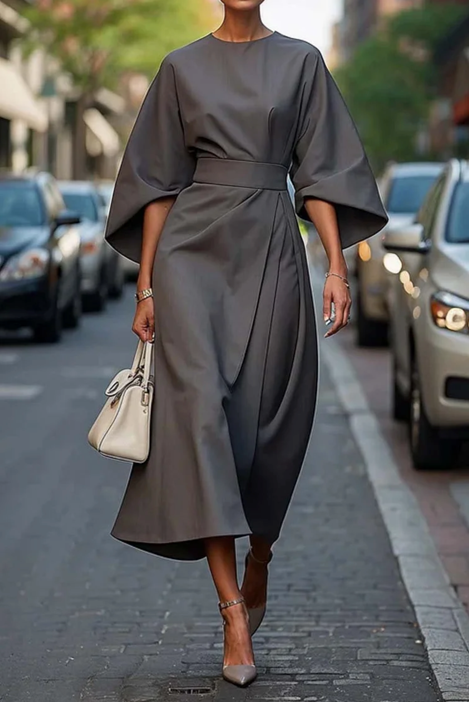 Luciana™ | Abito Elegante con Maniche a Lanterna