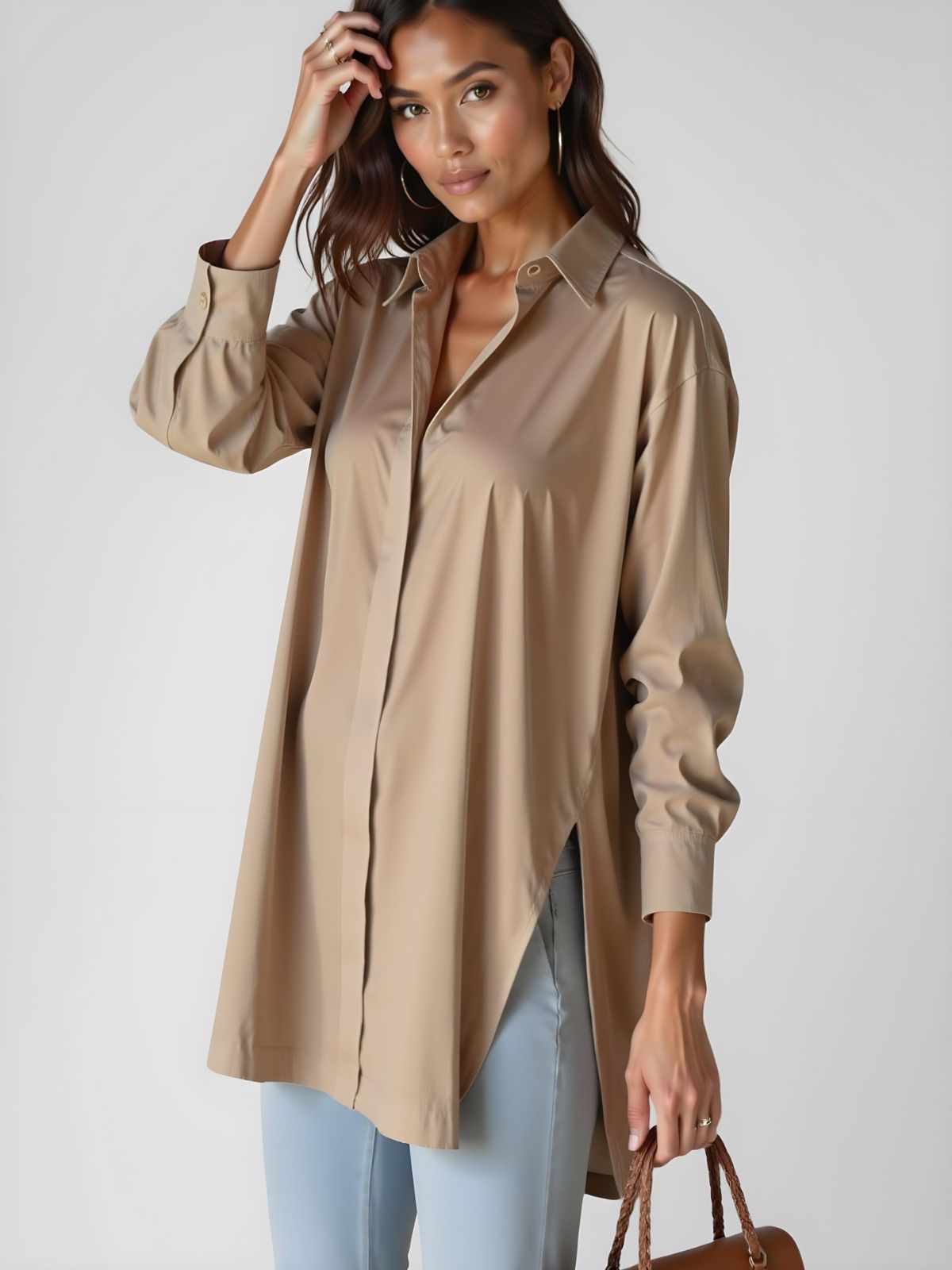 Sveva™ | Abito Camicia Oversize con Colletto Elegante