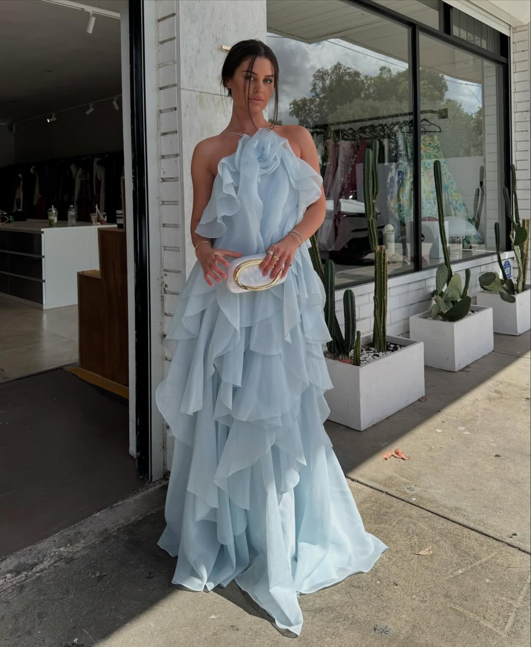 Patrizia™ | Abito Maxi con Rouches e Spalline Regolabili