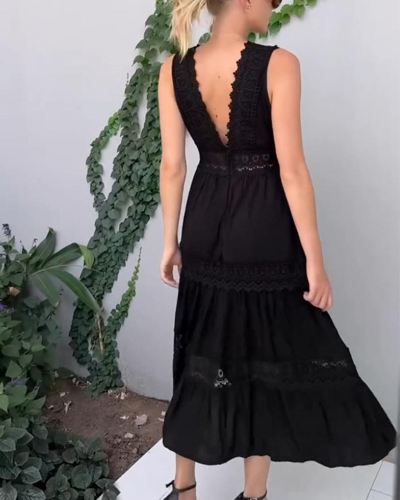 Rossella™ | Abito Elegante in Pizzo con Scollo a V