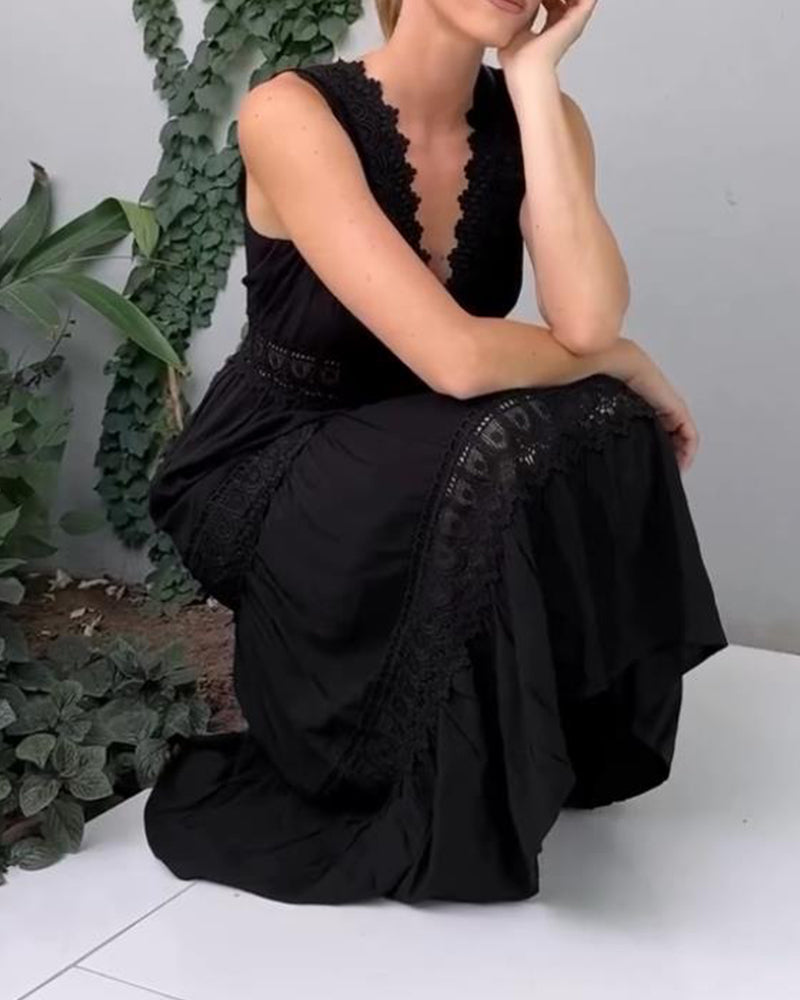 Rossella™ | Abito Elegante in Pizzo con Scollo a V