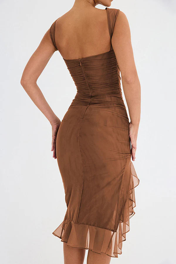 Claudia™ | Abito Midi con Volant Eleganti
