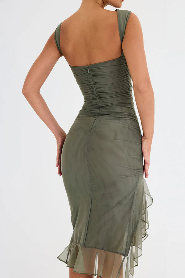 Claudia™ | Abito Midi con Volant Eleganti