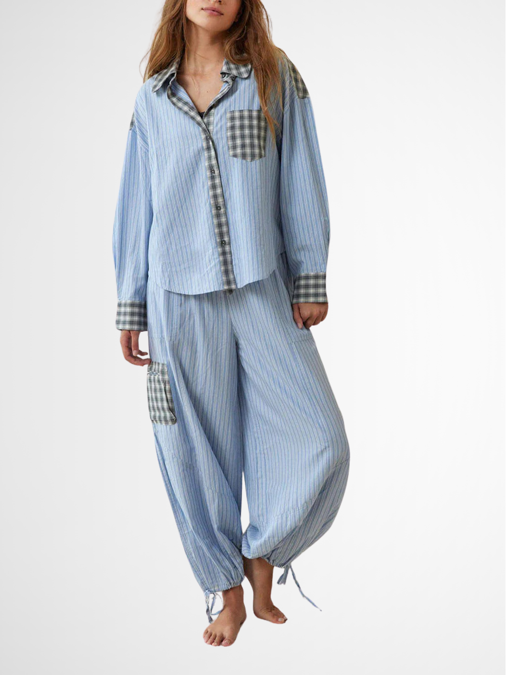 Lavinia™ | Completo da pigiama ampio azzurro