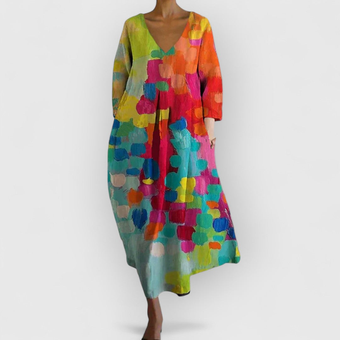 Beatrice™ | Abito Colorato con Scollo a V