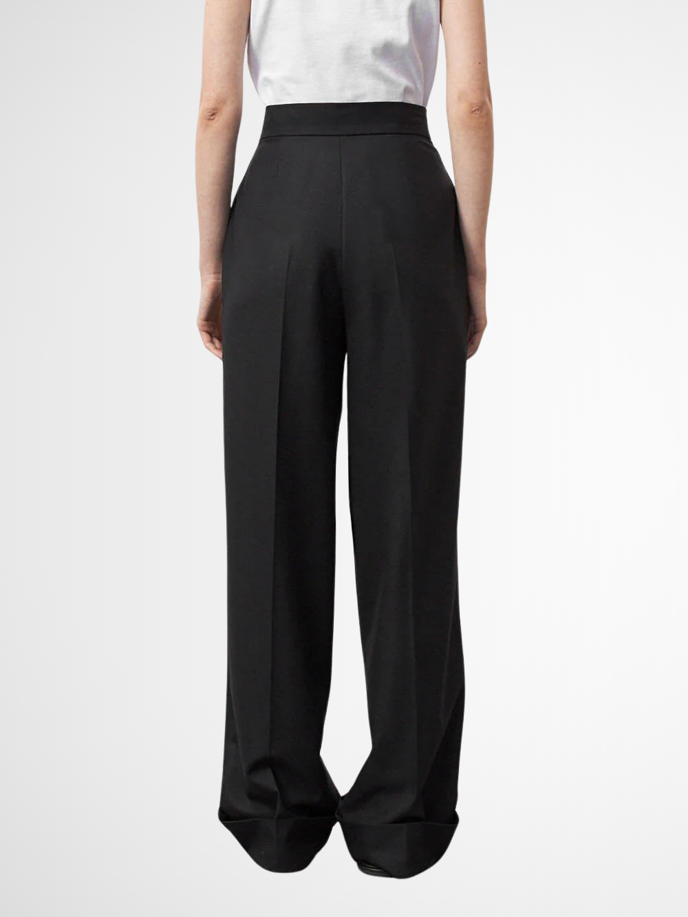 Lavinia™ | Pantaloni larghi neri a vita alta