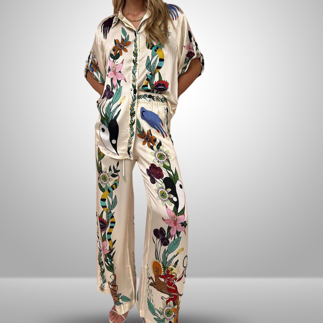 Lavinia™ | Camicia con bottoni LadiVania Flowers