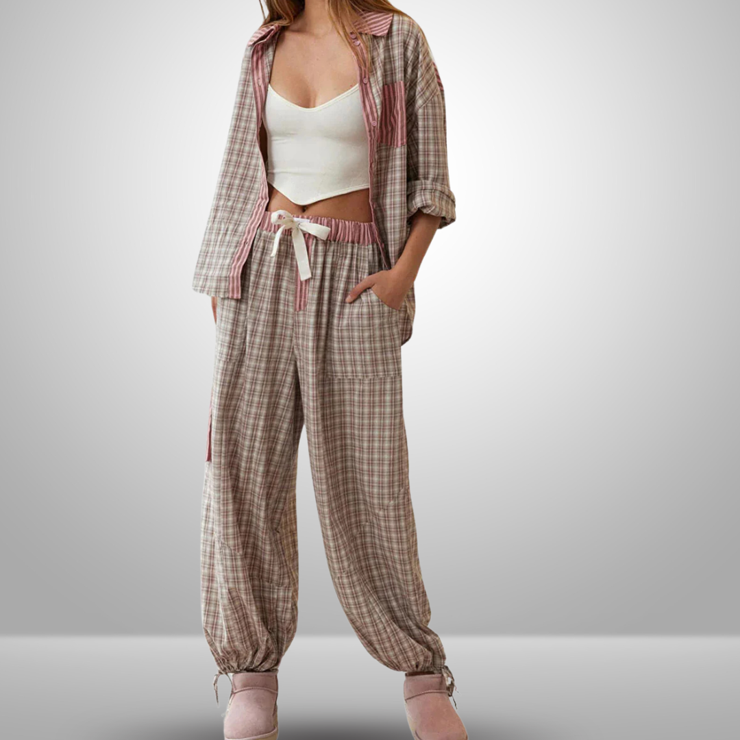 Lavinia™ | Completo da pigiama rosa ampio