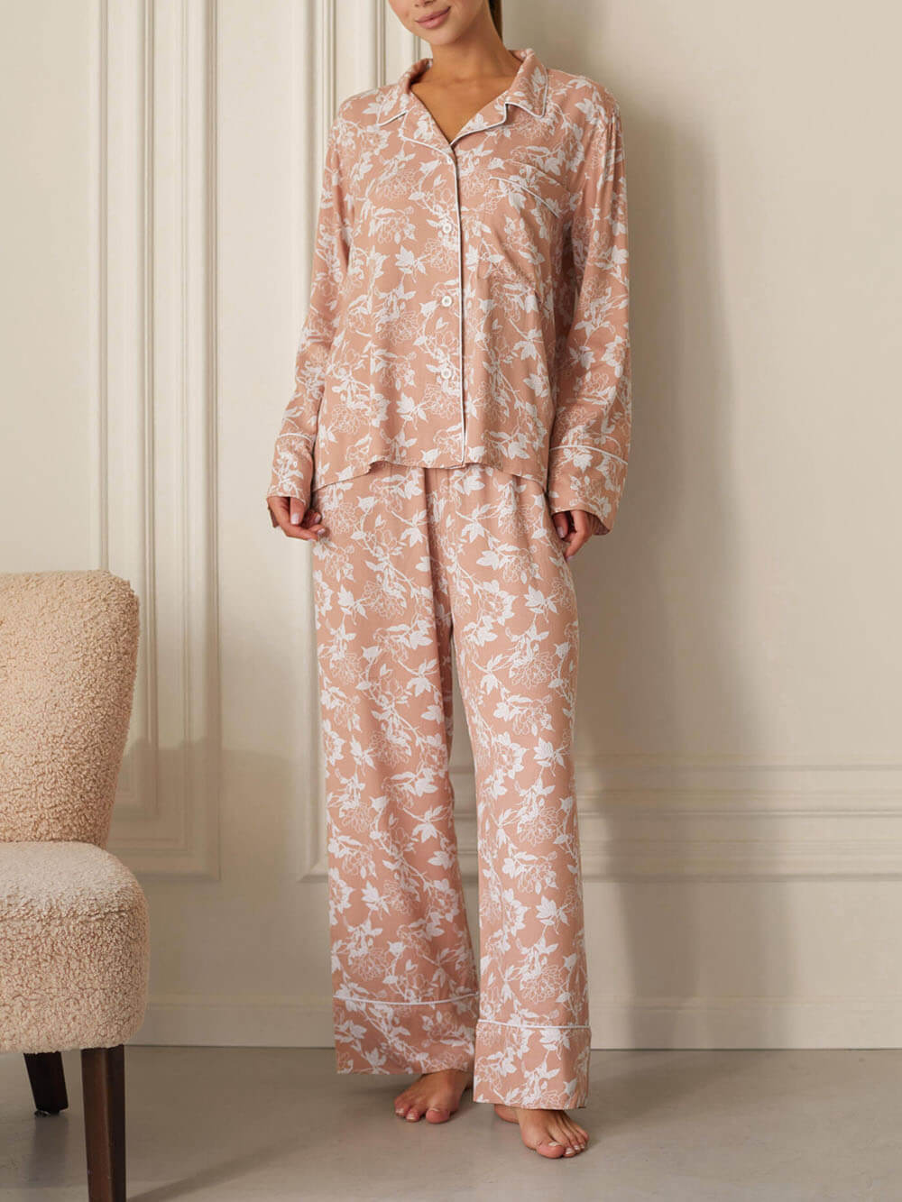 Lavinia™ | Completo da pigiama ampio con stampa floreale