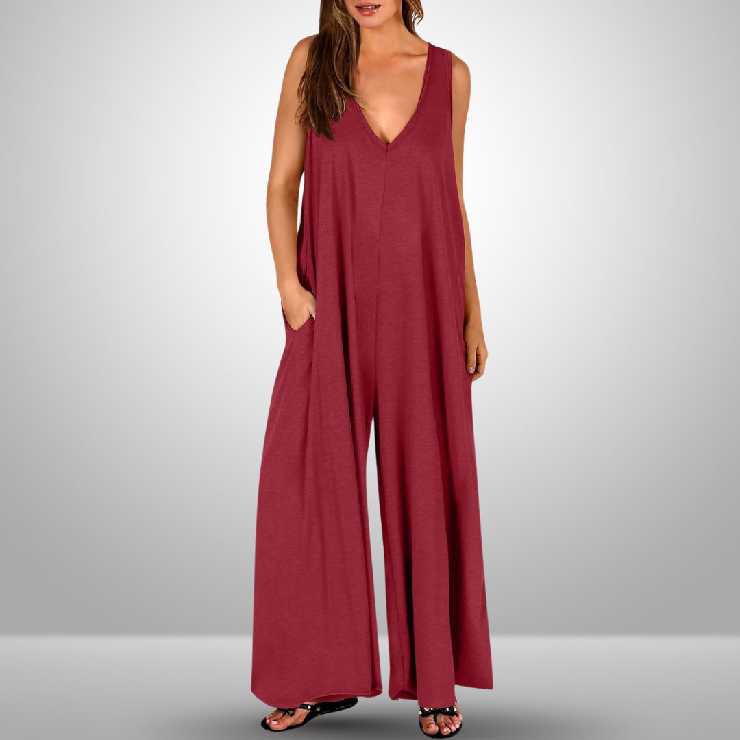 Carla™ | Tuta Leggera con Scollo a V e Schiena Scoperta – Comfort e Stile Senza Sforzo
