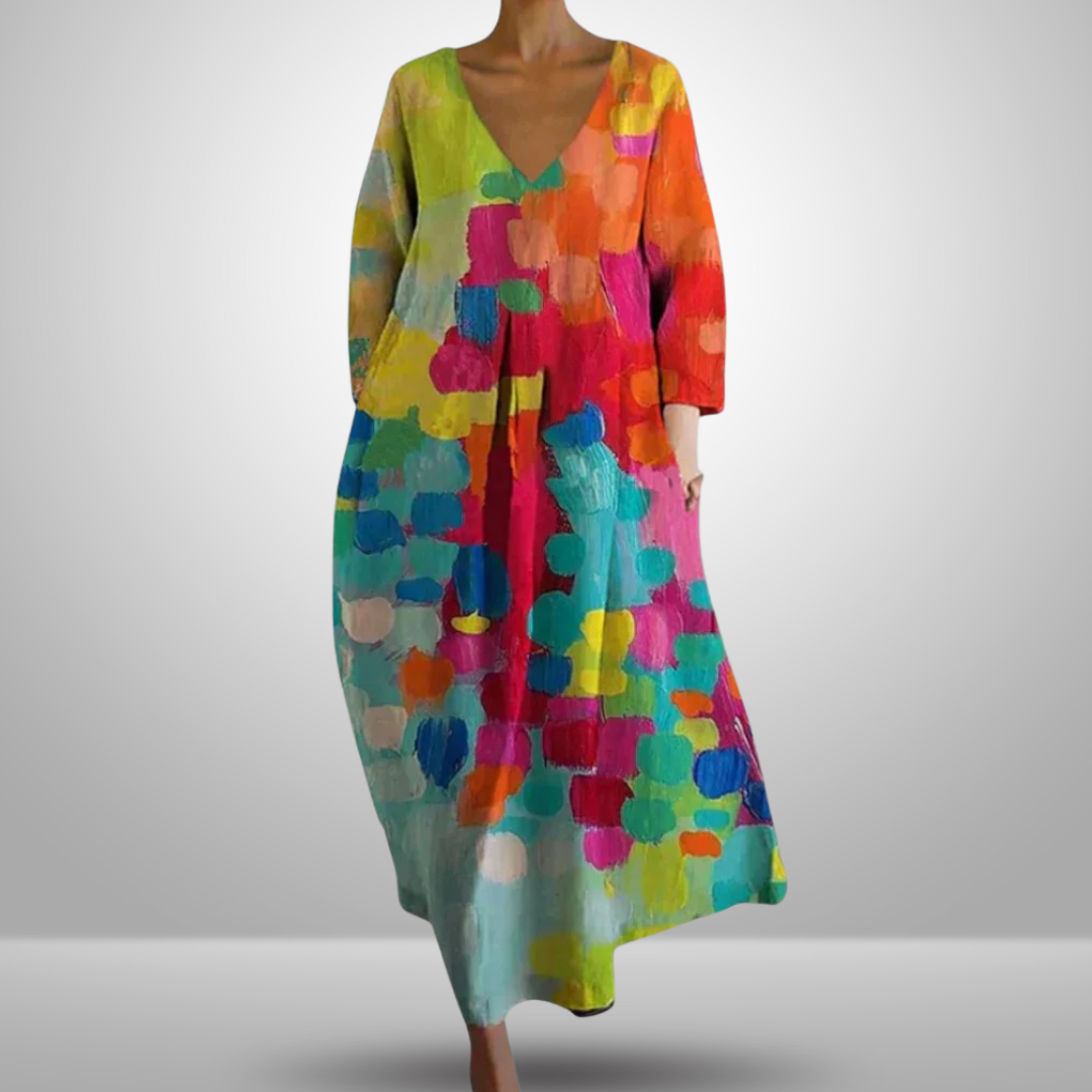 Beatrice™ | Abito Colorato con Scollo a V