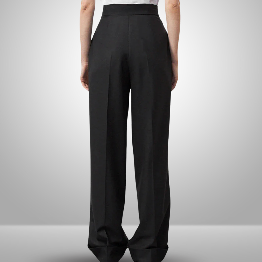 Lavinia™ | Pantaloni larghi neri a vita alta