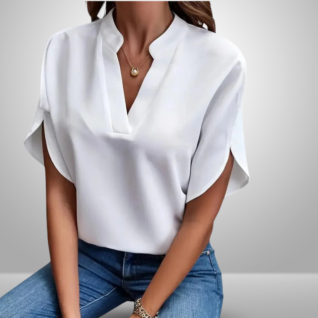 Gianna™ | Camicia con Collo a V Morbida e Raffinata