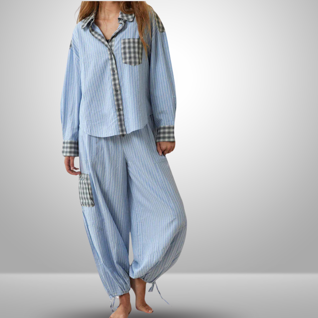 Lavinia™ | Completo da pigiama ampio azzurro