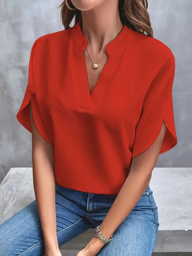 Gianna™ | Camicia con Collo a V Morbida e Raffinata