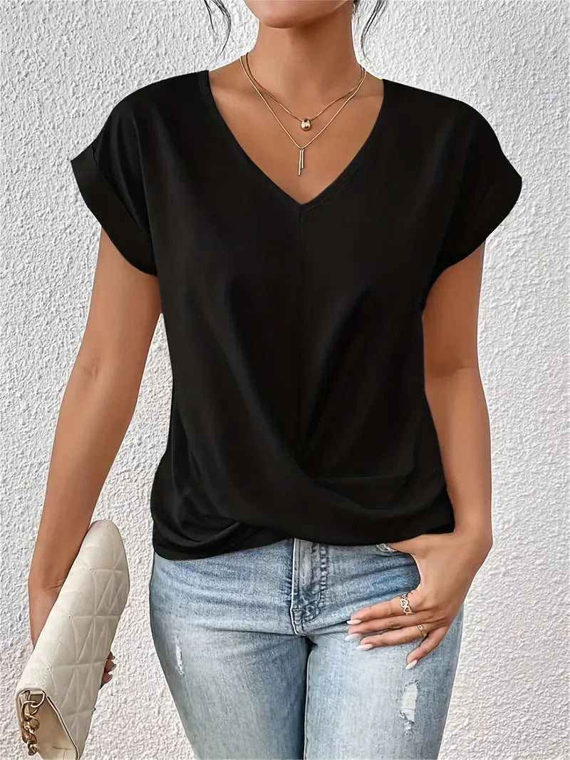 Elena™ | T-shirt casual con scollo a cuore [1 acquistato, 1 in omaggio]