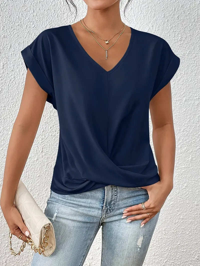 Elena™ | T-shirt casual con scollo a cuore [1 acquistato, 1 in omaggio]