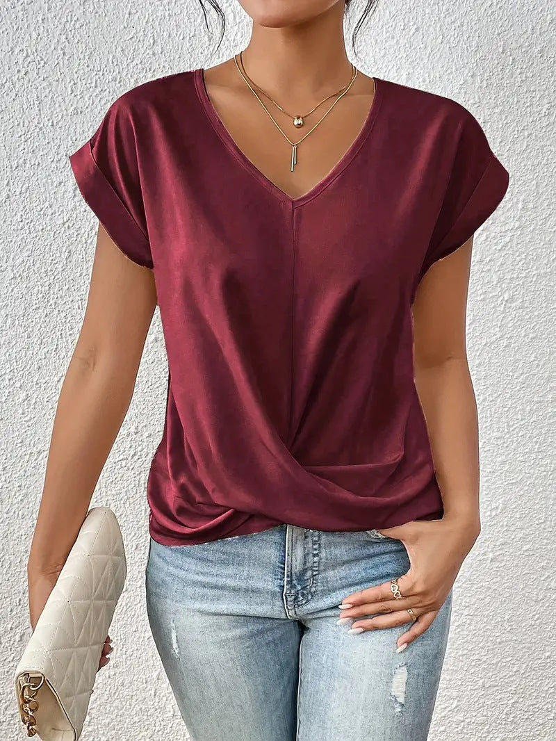 Elena™ | T-shirt casual con scollo a cuore [1 acquistato, 1 in omaggio]