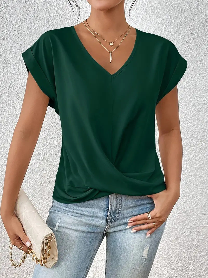Elena™ | T-shirt casual con scollo a cuore [1 acquistato, 1 in omaggio]